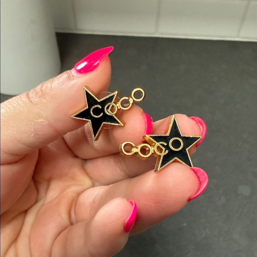 Chanel Coco Star Earrings Pierced Authentic (missing stamp)